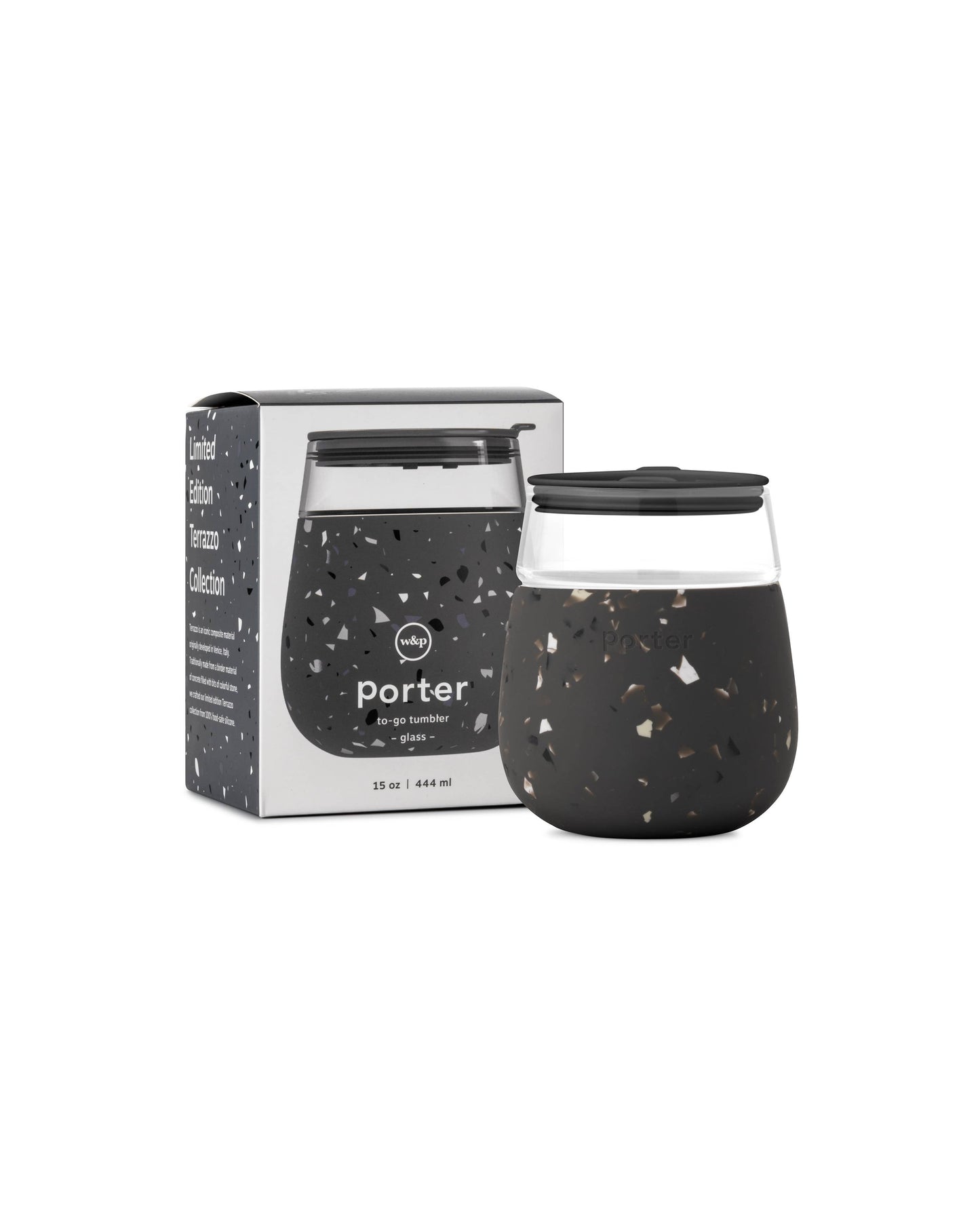 Porter Wine & Drink Glass Cup with Silicone Wrap - Terrazzo: Terrazzo Blush