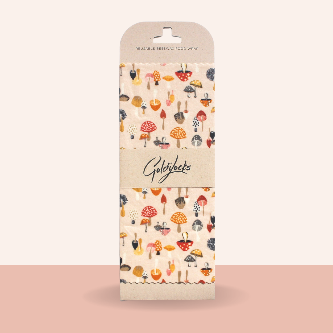 Reusable Beeswax Food Wraps: Mushrooms Single Medium: Minimal Band