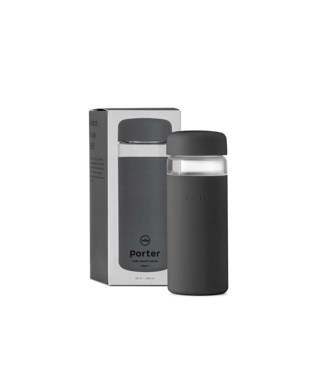 Porter Wide Mouth Reusable Glass Water Bottle: Blush