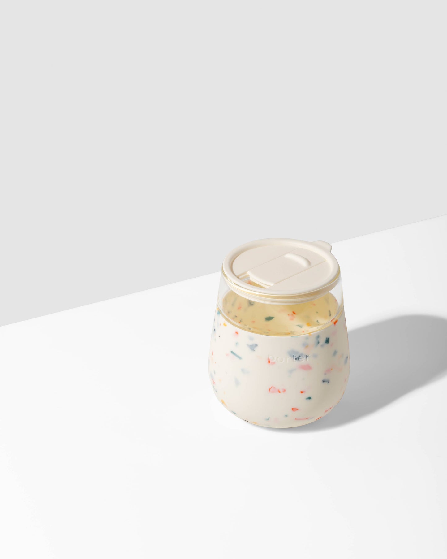 Porter Wine & Drink Glass Cup with Silicone Wrap - Terrazzo: Terrazzo Blush