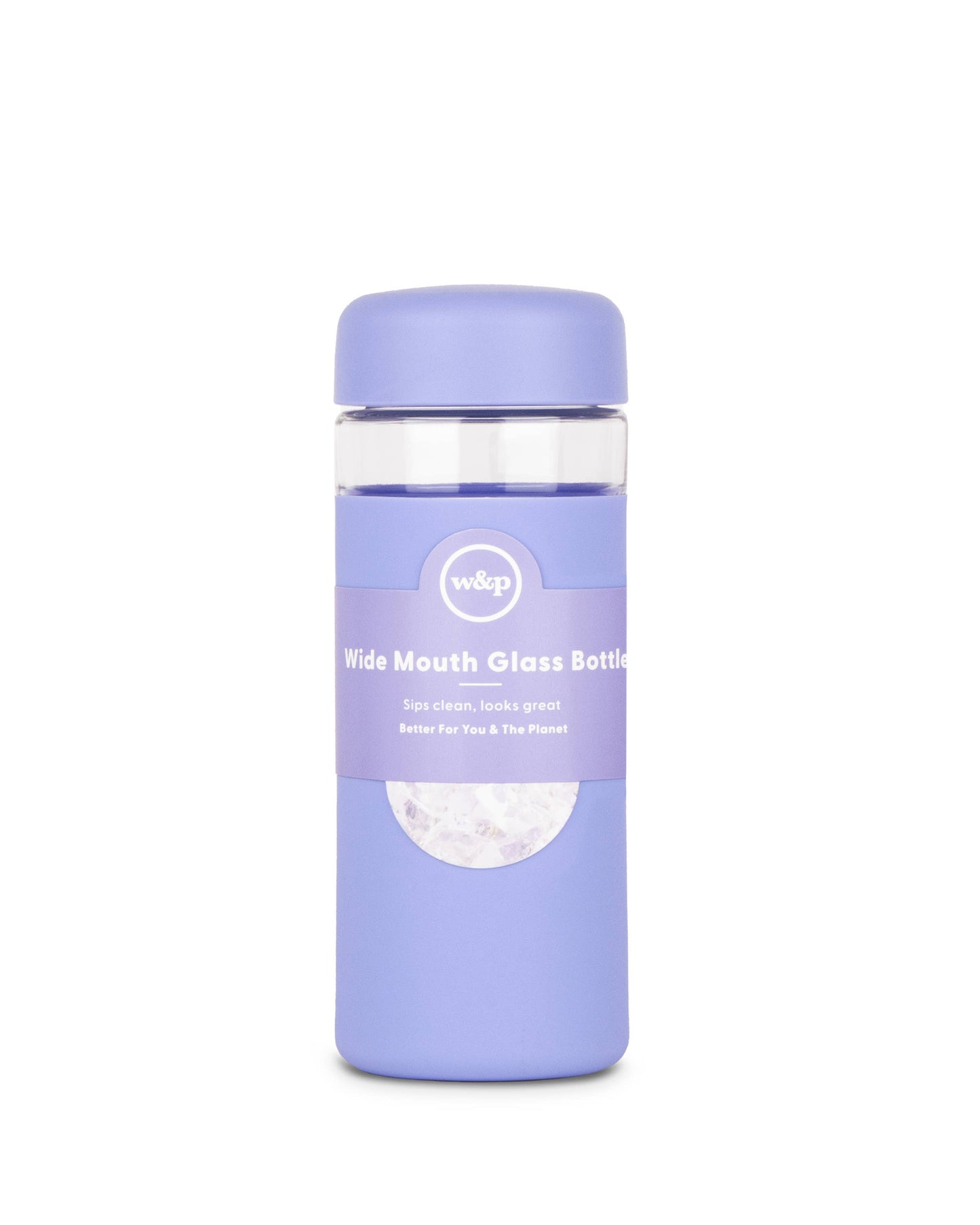 Porter Wide Mouth Reusable Glass Water Bottle: Blush