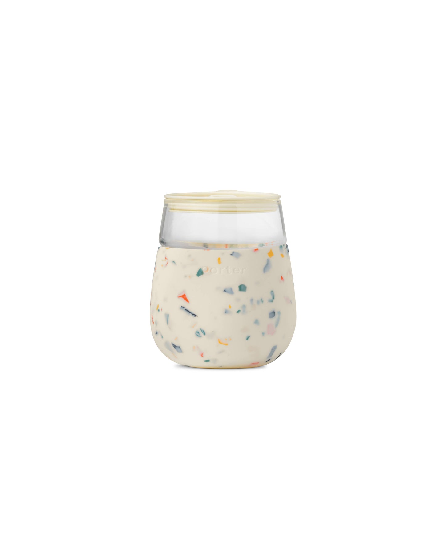 Porter Wine & Drink Glass Cup with Silicone Wrap - Terrazzo: Terrazzo Blush