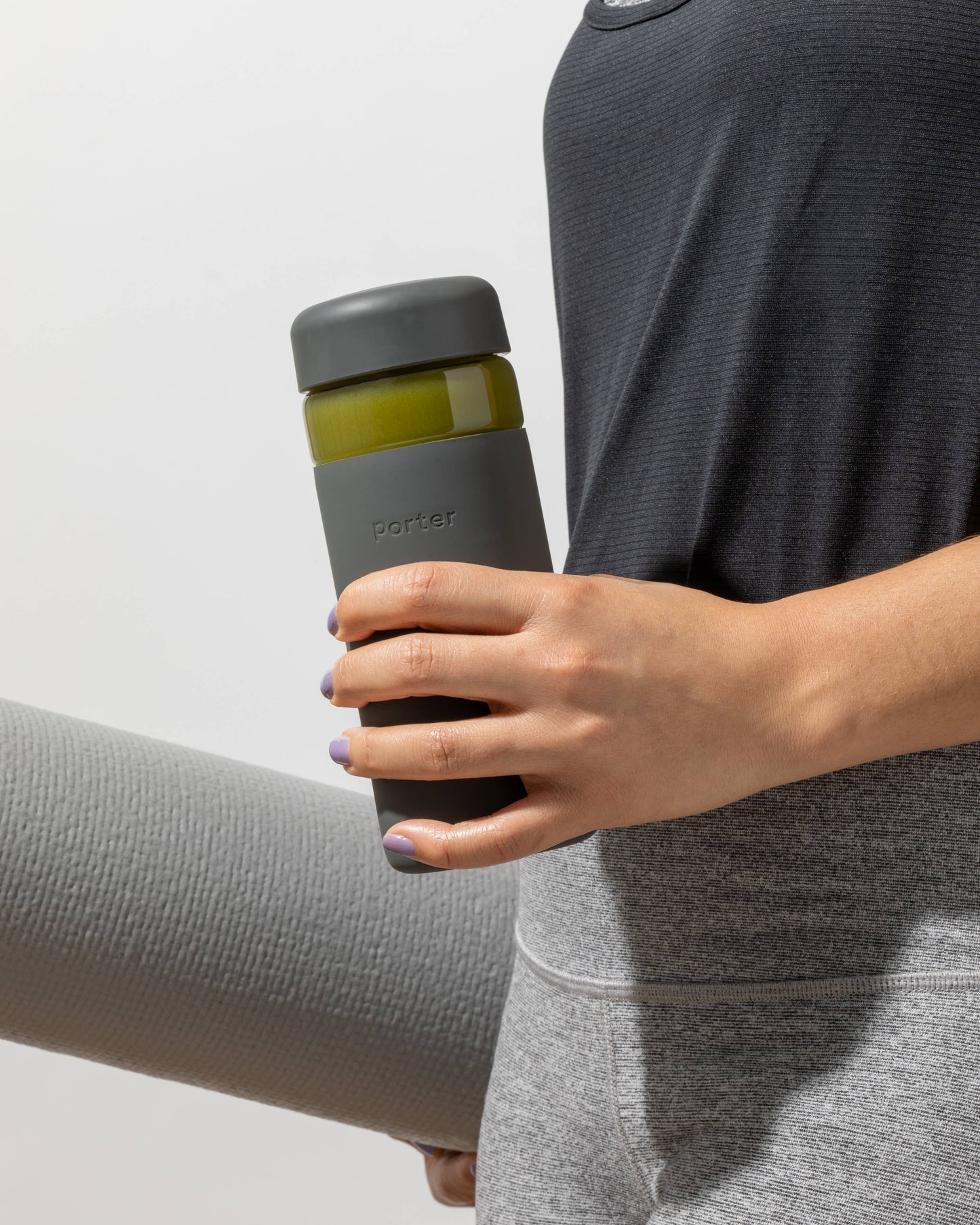 Porter Wide Mouth Reusable Glass Water Bottle: Blush