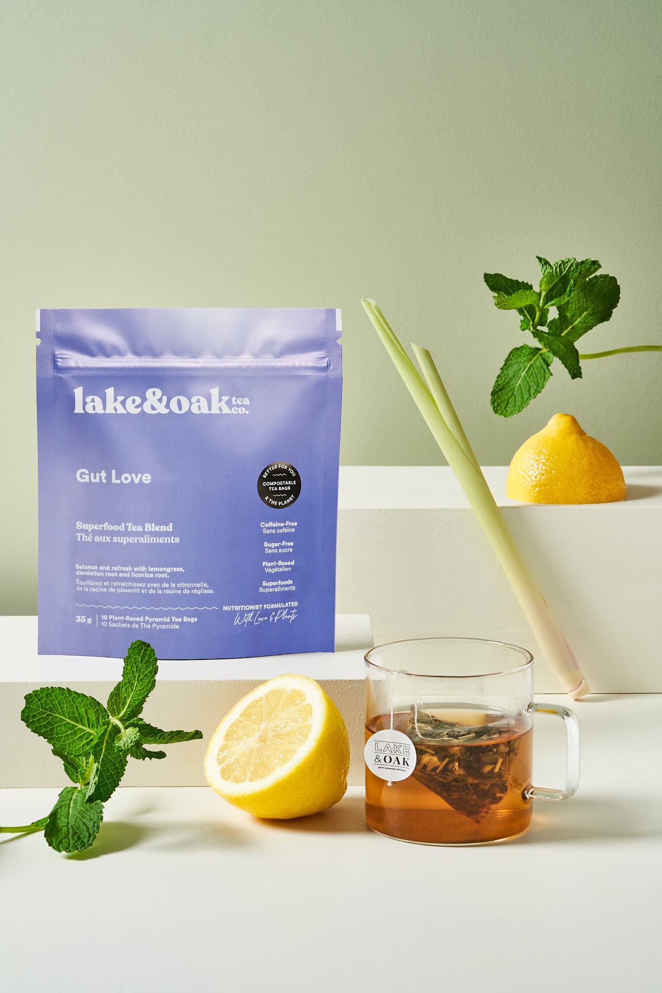 Gut Love - Superfood Tea: Plant-Based Pyramid Tea Bags - Pouch