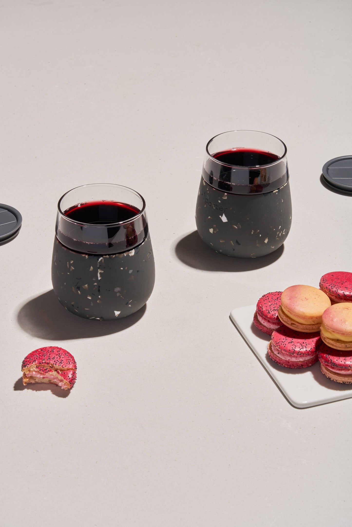 Porter Wine & Drink Glass Cup with Silicone Wrap - Terrazzo: Terrazzo Blush