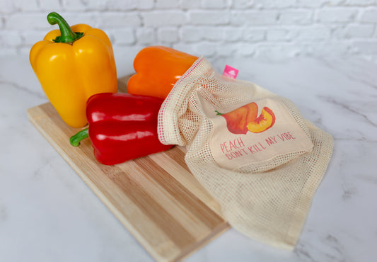 Reusable Produce Bag - Peach Don't Kill My Vibe