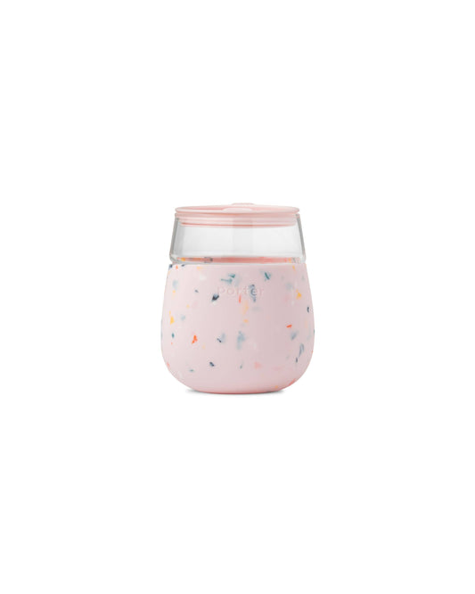 Porter Wine & Drink Glass Cup with Silicone Wrap - Terrazzo: Terrazzo Blush